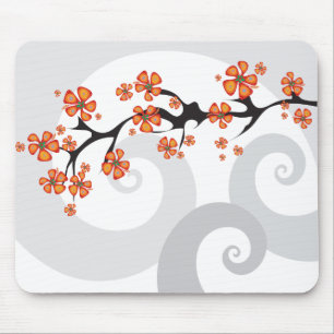 Tropical Flower Fusion Swirl Mousepad