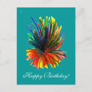 Tropical Flower Happy Birthday Card