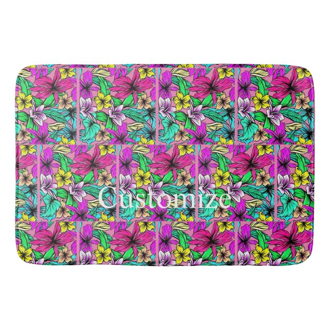 Tropical Flower Mix Thunder_Cove Bath Mat (Front)