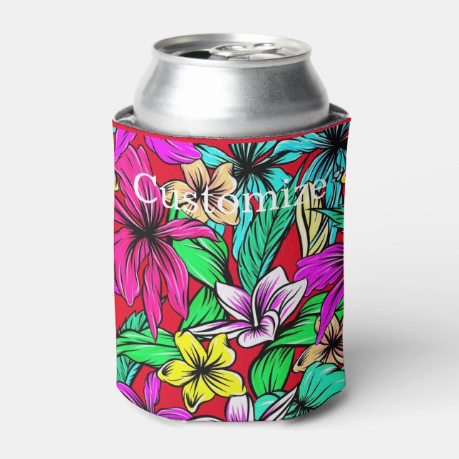 Tropical Flower Mix Thunder_Cove Can Cooler (Can Front)