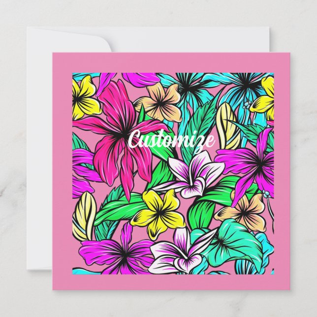 Tropical Flower Mix Thunder_Cove Invitation (Front)