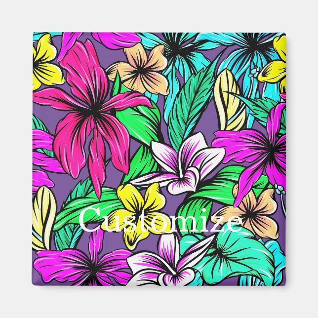 Tropical Flower Mix Thunder_Cove Magnet (Front)