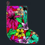 Tropical Flower Mix Thunder_Cove Small Christmas Stocking<br><div class="desc">A colourful blend of various tropical or jungle flowers to customize,  personalize by changing to your name</div>