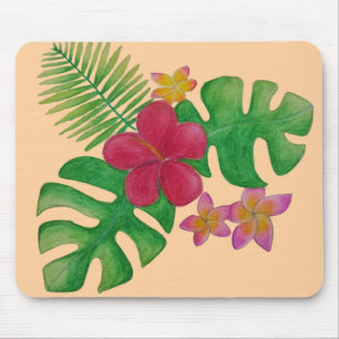 Tropical flower mouse pad