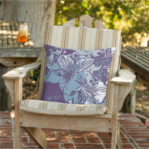 Tropical Flower Nature Print Coastal Outdoor Pill Pillow