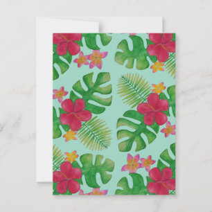 Tropical flower pattern postcard