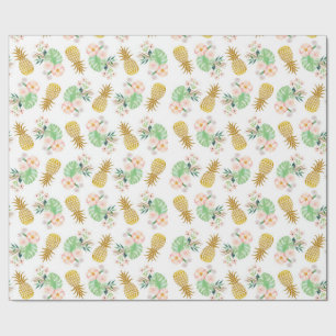 Tropical Flower Pineapple Wrapping Paper
