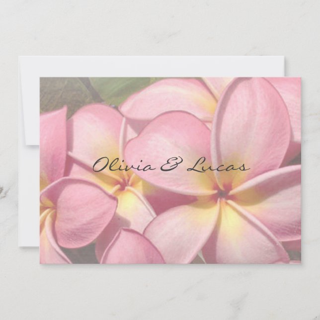 Tropical Flower Plumeria Wedding Invitation (Front)
