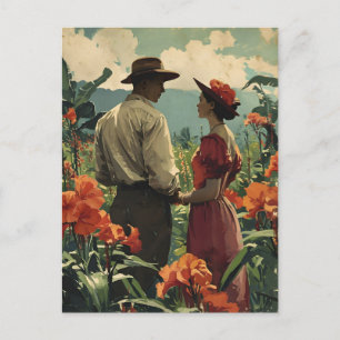 Tropical flower Romance Harmony Postcard