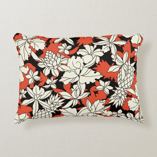 Tropical Flower Seamless Exotic Pattern Accent Pillow (Front)