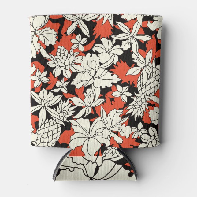 Tropical Flower Seamless Exotic Pattern Can Cooler (Front)