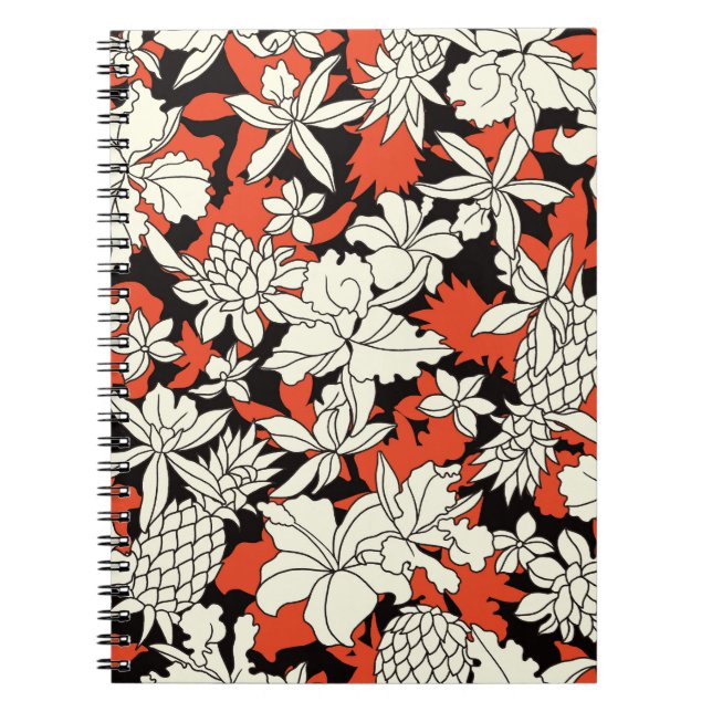 Tropical Flower Seamless Exotic Pattern Notebook (Front)