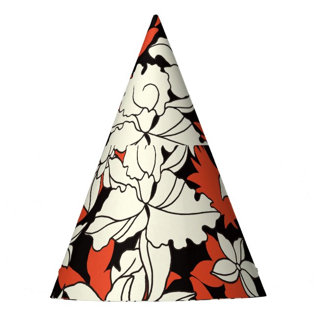 Tropical Flower Seamless Exotic Pattern Party Hat (Front)
