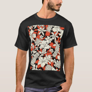 Tropical Flower Seamless Exotic Pattern T-Shirt