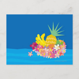 Tropical Flower Waves Postcard
