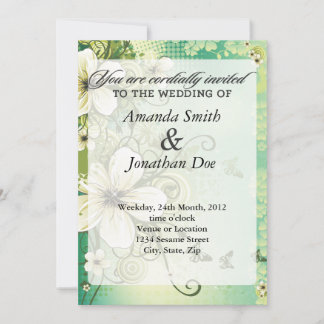Tropical Flower Wedding Invitation