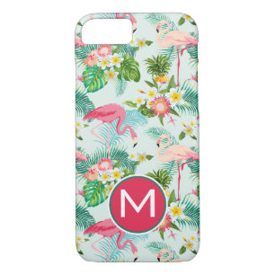 Tropical Flowers And Birds Add Your Initial Case-Mate iPhone Case