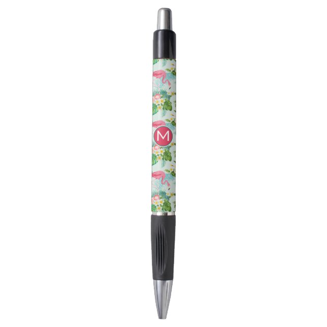 Tropical Flowers And Birds | Add Your Initial Pen (Front Vertical)