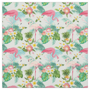 Tropical Flowers And Birds Fabric