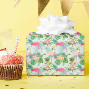 Tropical Flowers And Birds Wrapping Paper