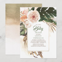 Tropical Flowers and Dried Palm Leaf Baby Shower