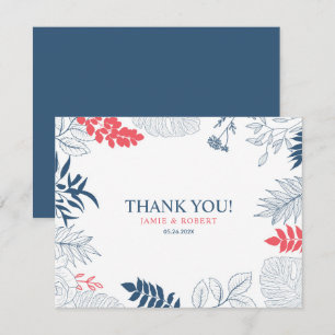 Tropical flowers and leaves frame invitation