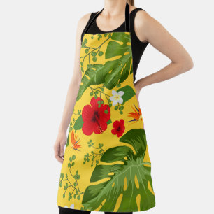 Tropical Flowers Background 10 Apron