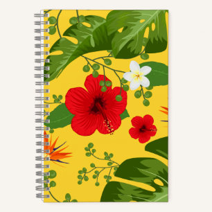 Tropical Flowers Background 10 Notebook