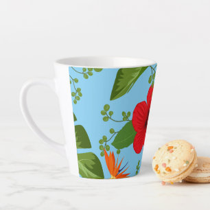 Tropical Flowers Background 12 Latte Mug