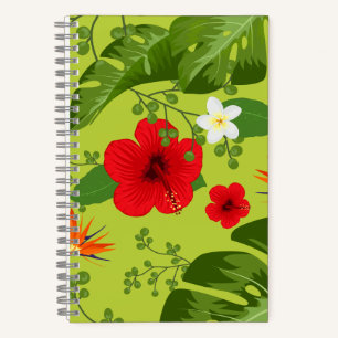 Tropical Flowers Background 6 Notebook