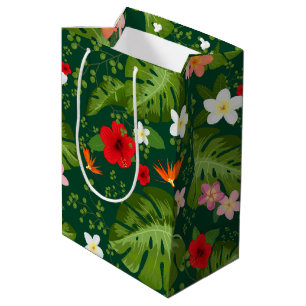 Tropical Flowers Background 8 Medium Gift Bag