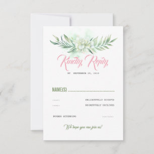 Tropical Flowers Beach Party RSVP Card
