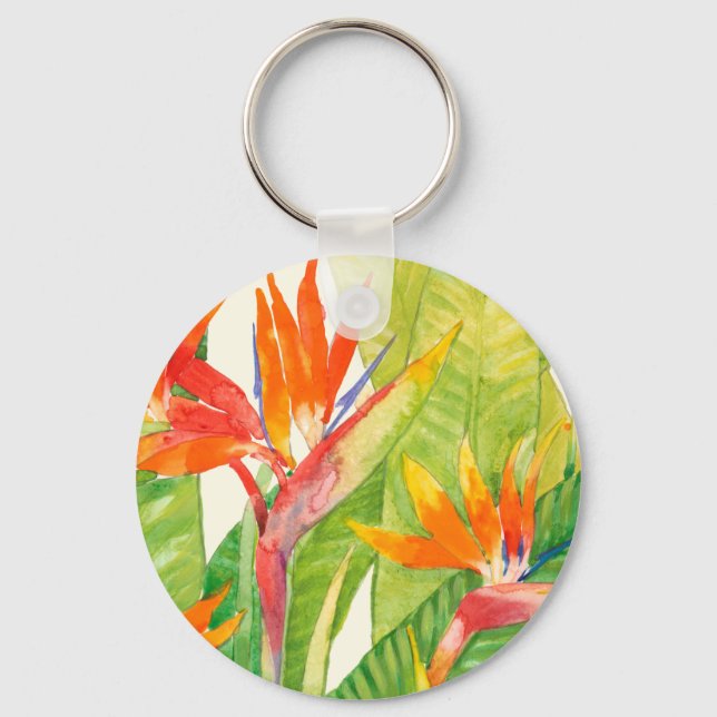 Tropical Flowers | Bird of Paradise Keychain (Front)