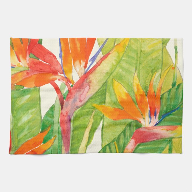 Tropical Flowers | Bird of Paradise Kitchen Towel (Horizontal)