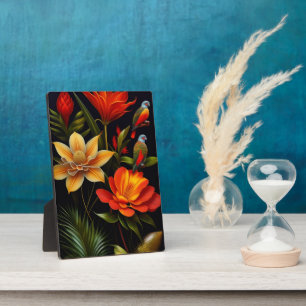 Tropical Flowers & Birds Modern Haeckel Plaque