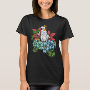 Tropical Flowers Birdwatcher Birding Floral Parrot T-Shirt