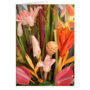 Tropical flowers - Blank Card