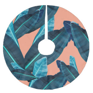 Tropical flowers, botanical seamless background. brushed polyester tree skirt