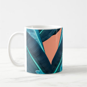 Tropical flowers, botanical seamless background. coffee mug