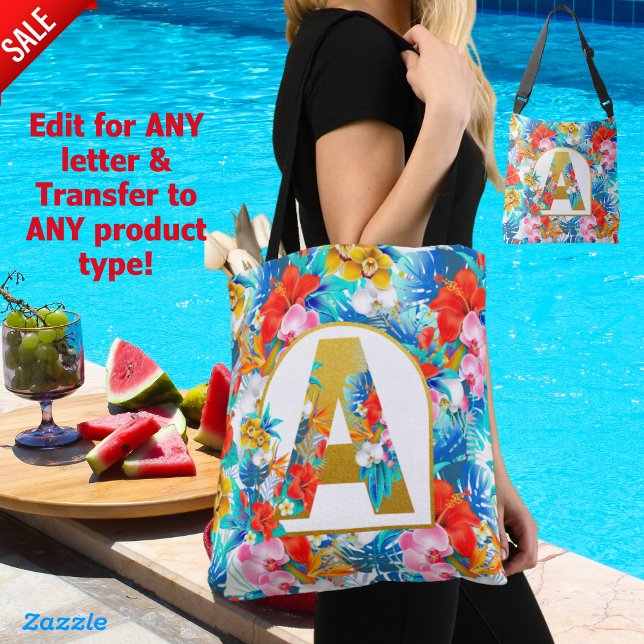 Tropical Flowers Bridal Party Gifts Bridesmaid Mom Crossbody Bag (Creator Uploaded)