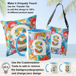 Tropical Flowers Bridal Party Gifts Bridesmaid Mom Crossbody Bag