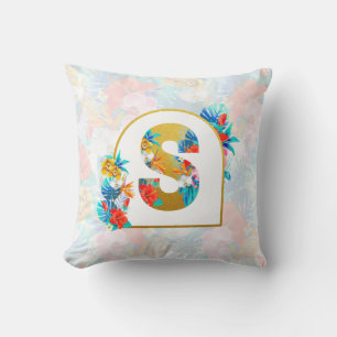 Tropical Flowers Bridal Party Gifts Bridesmaid Mom Throw Pillow