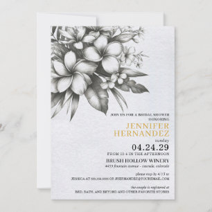 Tropical Flowers Bridal Shower Invitation