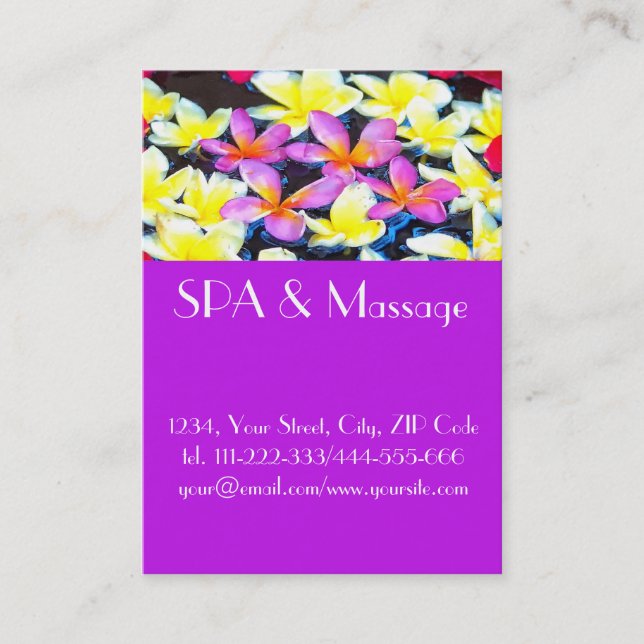 Tropical flowers business card (Front)