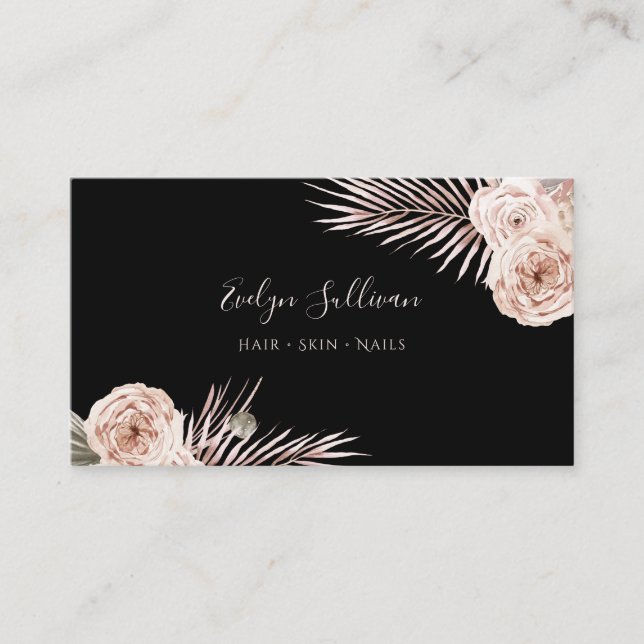 Tropical flowers business card (Front)