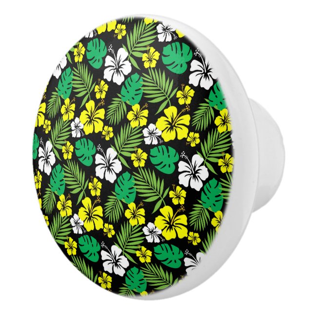 Tropical Flowers Cabinet - Drawer Knobs (Right)