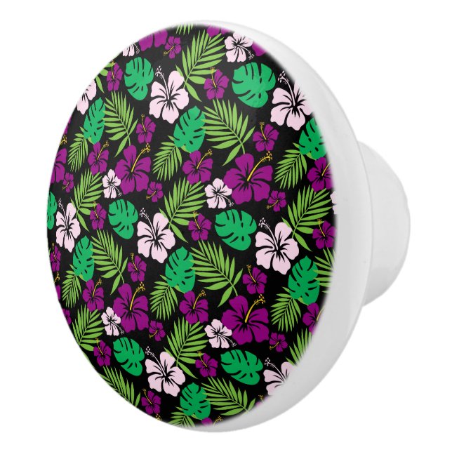Tropical Flowers Cabinet - Drawer Knobs (Right)