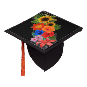 Tropical Flowers- - Cap Topper