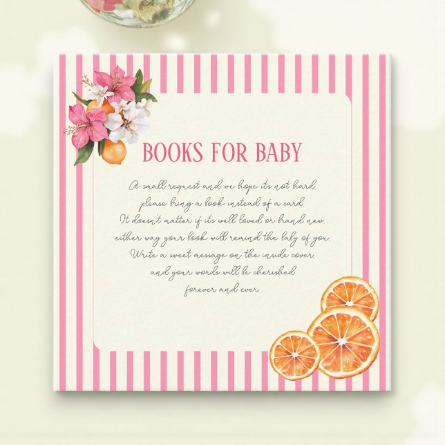 Tropical Flowers Citrus Baby Book Request Card (Creator Uploaded)