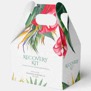 Tropical Flowers Classy Wedding Recovery Kit Favou Favor Box